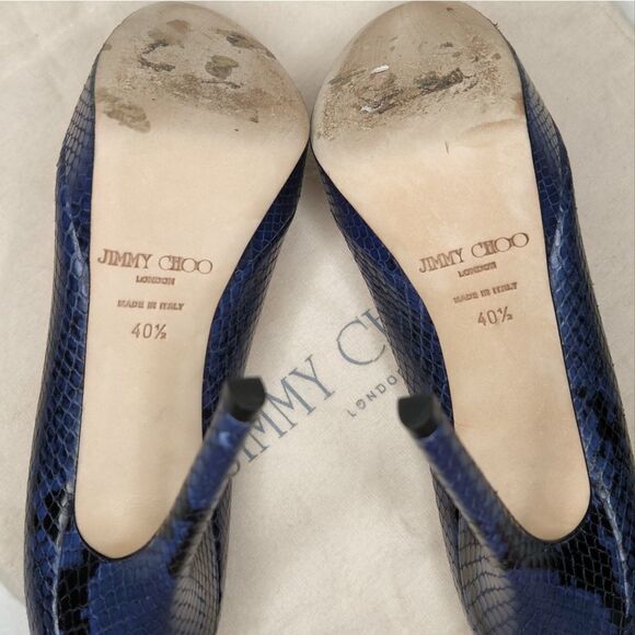 Jimmy Choo Snakeskin Platform High Heels - Picture 9 of 11